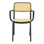 Πολυθρόνα Westley Pakoworld pp Φυσικό-Μαύρο 58x47x81εκ