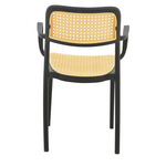 Πολυθρόνα Westley Pakoworld pp Φυσικό-Μαύρο 58x47x81εκ