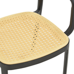 Πολυθρόνα Westley Pakoworld pp Φυσικό-Μαύρο 58x47x81εκ