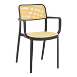 Πολυθρόνα Westley Pakoworld pp Φυσικό-Μαύρο 58x47x81εκ