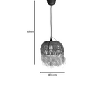 Φωτιστικό Οροφής Bowler Inart Ψάθινο Φυσικό Φ31x69εκ