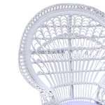 Πολυθρόνα Dorothy Inart με Λευκό Μαξιλάρι-Λευκό Rattan 115x57x150εκ