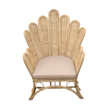 Πολυθρόνα Fragia Inart με Μπεζ Μαξιλάρι-Φυσικό Rattan 103x90x120εκ