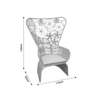 Πολυθρόνα Jake Inart με Μπεζ Μαξιλάρι-Φυσικό Rattan 110x82x145εκ