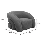 Πολυθρόνα Lexy Pakoworld Γκρι Ύφασμα 99x88x62εκ