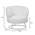 Πολυθρόνα Connie Pakoworld Κρεμ Μπουκλέ Ύφασμα-Πόδι Χρυσό Μέταλλο 87x81x81εκ