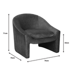 Πολυθρόνα Berza Pakoworld Κρεμ Ύφασμα 76x76x71εκ