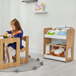 Ραφιέρα Seagull Pakoworld Φυσικό-Λευκό mdf 57x34x70εκ