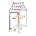 Ραφιέρα Montessori Zoilen Pakoworld Λευκό-ροζ mdf 50x30x80εκ