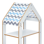 Ραφιέρα Montessori Zoilen Pakoworld Λευκό-Μπλε mdf 50x30x80εκ