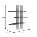 Ραφιέρα Τοίχου Akira Pakoworld Μελαμίνη σε Καρυδί-Λευκή Απόχρωση 96x19.5x101εκ