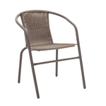 Tραπεζαρία Obbi-Watson Pakoworld σετ 3τεμ Καφέ Μέταλλο-pe 60x60x70εκ