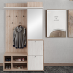 Έπιπλο Εισόδου Louisen Pakoworld oak-Λευκό Μελαμίνης 125x40x217.5εκ