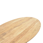 Τραπέζι Bonre Pakoworld Φυσικό Μασίφ Ξύλο Ακακίας-Πόδι Μαύρο Μέταλλο 175x96x76εκ.