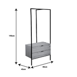 Έπιπλο Εισόδου Keila Pakoworld Μελαμίνη σε Φυσική Απόχρωση και Μαύρο Μέταλλο 85x45x190εκ