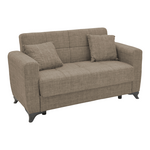 Καναπές-Κρεβάτι με Αποθηκευτικό Χώρο Διθέσιος Modesto Pakoworld Ανοιχτό Καφέ Ύφασμα 155x85x80εκ