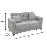 Καναπές-Κρεβάτι με Αποθηκευτικό Χώρο Διθέσιος Modestο Pakoworld Μαύρο Ύφασμα 155x85x80εκ