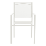 Πολυθρόνα Confidence Pakoworld Λευκό Μέταλλο και Λευκό Textilene 54x54x86εκ