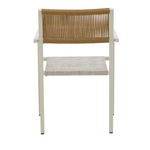 Τραπεζαρία Savor-Kliton σετ 5τεμ Pakoworld Λευκό Αλουμίνιο και Rattan σε Φυσικό Χρώμα 80x80x74εκ