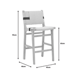 Σκαμπό Μπαρ Julien Pakoworld Rubberwood Φυσικό-Έδρα Φυσικό-Μαύρο Σχοινί 45x46x95εκ