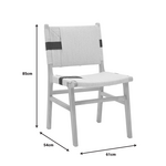 Καρέκλα Julien Pakoworld Rubberwood και Επένδυση με Σχοινί σε Φυσικό-Μαύρο Χρώμα 61x54x85εκ