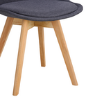 Καρέκλα Gaston Pakoworld Ανθρακί Ύφασμα και Ξύλινο Πόδι σε Φυσική Απόχρωση 56.5x43x83.5εκ