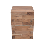 Βοηθητικό Τραπέζι Werzy Inart Φυσικό Μασίφ Ξύλο Teak 35x35x49εκ