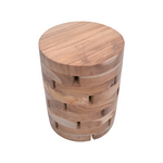 Σκαμπό Shard Inart Φυσικό Μασίφ Ξύλο Teak Φ35x45εκ