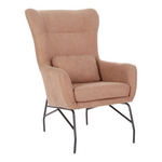 Πολυθρόνα - Μπερζέρα Rimbo Pakoworld Σάπιο Μήλο Βελούδο-Πόδι Μαύρο Μέταλλο 66x81x102εκ