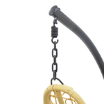 Κούνια Κήπου Soleil Pakoworld Κρεμαστή pp σε Φυσικό Χρώμα και Μαύρο Μέταλλο 103x83x200εκ