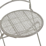 Τραπεζαρία Abriel Pakoworld σετ 3τεμ Μέταλλο σε Αντικέ Γκρι Απόχρωση