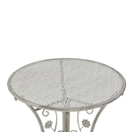 Τραπεζαρία Abriel Pakoworld σετ 3τεμ Μέταλλο σε Αντικέ Γκρι Απόχρωση