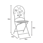 Τραπεζαρία Abriel Pakoworld σετ 3τεμ Μέταλλο σε Αντικέ Γκρι Απόχρωση