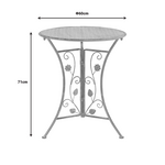 Τραπεζαρία Abriel Pakoworld σετ 3τεμ Μέταλλο σε Αντικέ Γκρι Απόχρωση