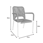 Τραπεζαρία Kliton-Norture σετ 7τεμ Pakoworld Αλουμίνιο σε Λευκή Απόχρωση 150x80x74εκ