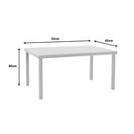 Τραπεζαρία Kliton-Norture σετ 7τεμ Pakoworld Αλουμίνιο σε Λευκή Απόχρωση 150x80x74εκ