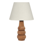 Επιτραπέζιο Φωτιστικό Cabini Pakoworld Ξύλο Οξιάς και Ύφασμα σε Κρεμ Χρώμα 22x22x30εκ