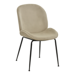 Καρέκλα Adelaide Pakoworld Μπεζ Βελούδο-Πόδι Μέταλλο Μαύρο 47x64x88εκ