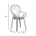 Πολυθρόνα Monasty Pakoworld Στοιβαζόμενη Μαύρο Μέταλλο 49x55x90εκ