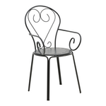 Πολυθρόνα Monasty Pakoworld Στοιβαζόμενη Μαύρο Μέταλλο 49x55x90εκ