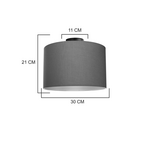 Φωτιστικό Οροφής Μονόφωτο Momoa Pakoworld Ύφασμα σε Γκρι Απόχρωση Φ30x21εκ