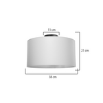 Φωτιστικό Οροφής Μονόφωτο Garry Pakoworld Ύφασμα σε Κρεμ Απόχρωση Φ38x21εκ