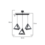Φωτιστικό Οροφής Τρίφωτο Lich Pakoworld pp σε Μαύρη Απόχρωση 60x24x75εκ