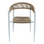 Πολυθρόνα Fagen Pakoworld Στοιβαζόμενη Λευκό Αλουμίνιο-Φυσικό Textilene 56x60x78εκ