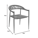 Πολυθρόνα Fagen Pakoworld Στοιβαζόμενη Λευκό Αλουμίνιο-Φυσικό Textilene 56x60x78εκ