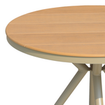 Τραπέζι Hilly Pakoworld Plywood και Αλουμίνιο σε Σαμπανιζέ Απόχρωση Φ100x75εκ