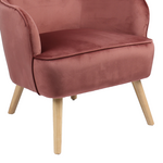 Μπερζέρα Byfon Pakoworld Σάπιο Μήλο Βελούδο-Πόδι Rubberwood σε Φυσική Απόχρωση 76x83x117εκ