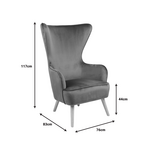 Μπερζέρα Byfon Pakoworld Σάπιο Μήλο Βελούδο-Πόδι Rubberwood σε Φυσική Απόχρωση 76x83x117εκ