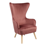 Μπερζέρα Byfon Pakoworld Σάπιο Μήλο Βελούδο-Πόδι Rubberwood σε Φυσική Απόχρωση 76x83x117εκ