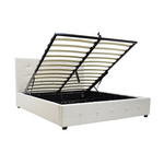 Κρεβάτι roi Pakoworld Διπλό 160x200 pu Λευκό ματ + Αποθηκευτικό Χώρο